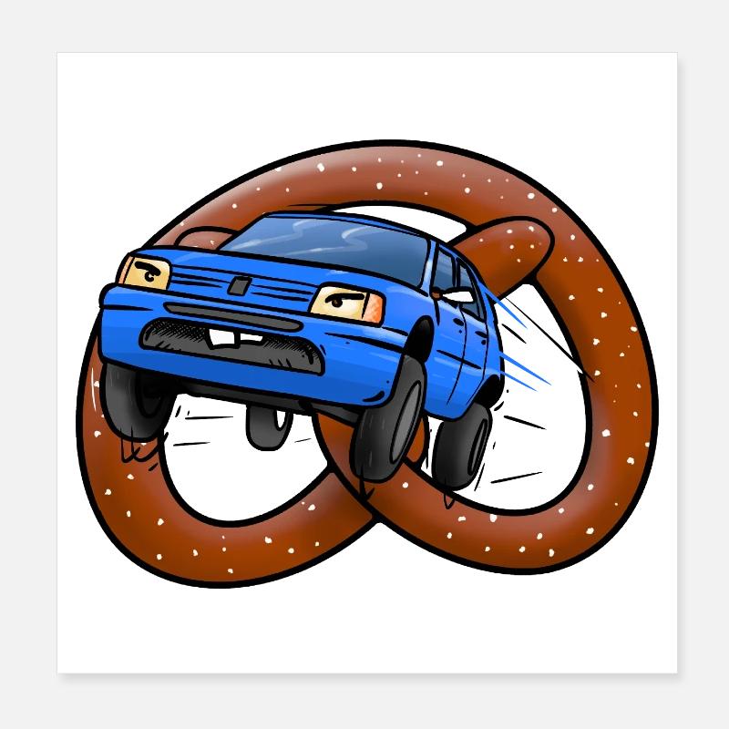 Pretzels on wheels Poster 8" x 8" (20x20 cm)