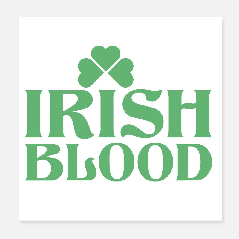 Irish Pride Heart Kleeblatt Poster 20x20 cm