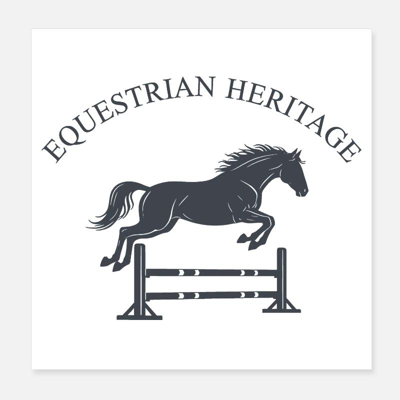 Saut d’obstacles du patrimoine équestre Poster 20 x 20 cm