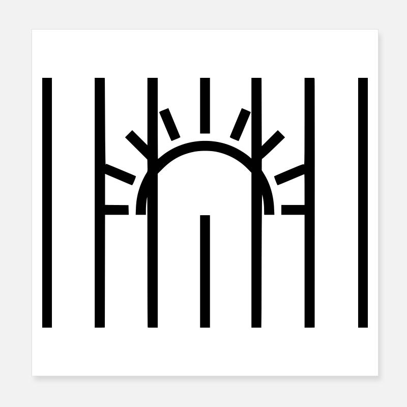 Prison de Sun Behind Baraux Poster 20 x 20 cm