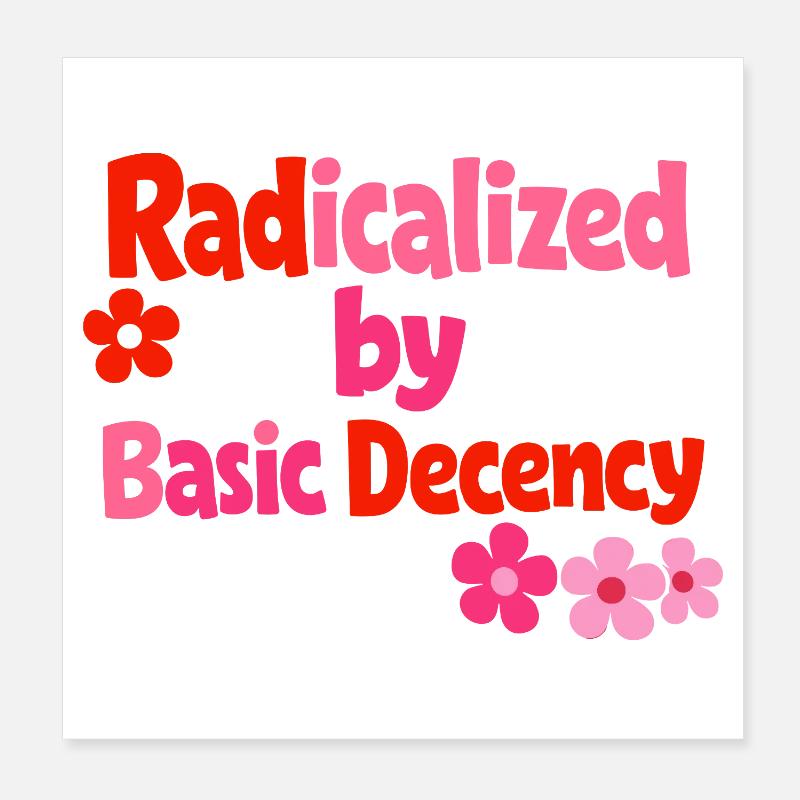 Radical Decency Retro Bloom Poster 20x20 cm