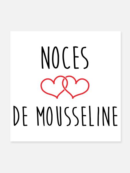 Noces de mousseline 36 ans de mariage - Poster 20 x 20 cm - blanc - Devant