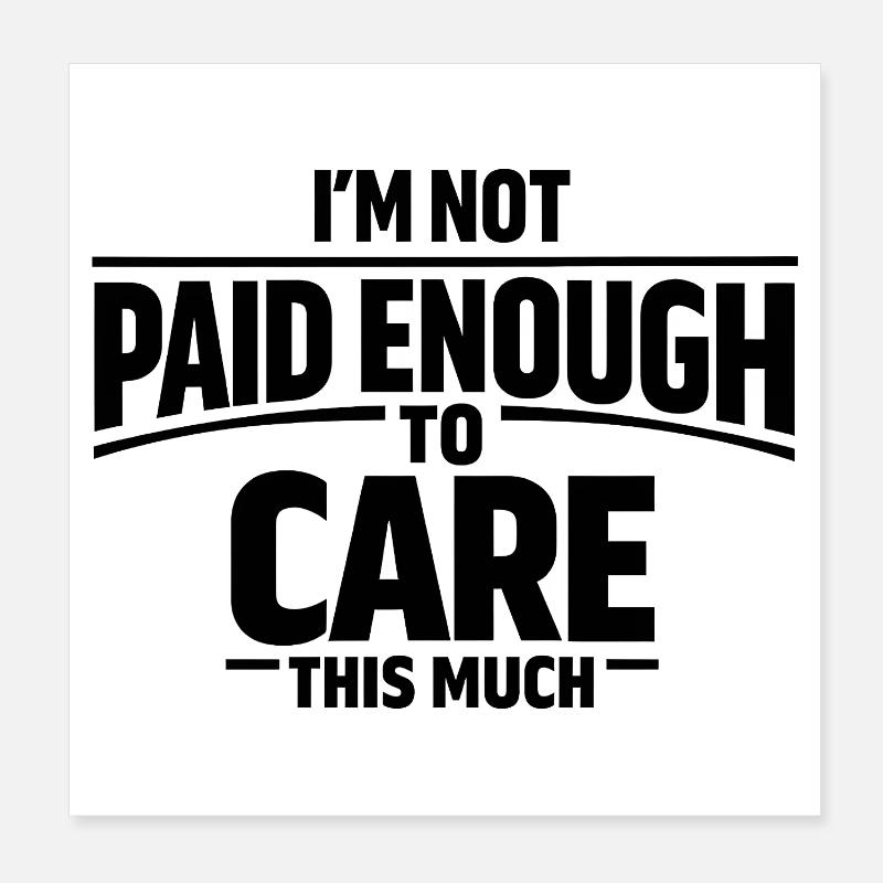 I don't care middle finger statement Poster 8" x 8" (20x20 cm)