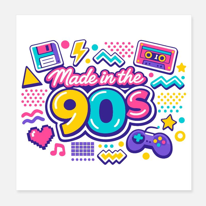 Made in the 90s Poster 8" x 8" (20x20 cm)