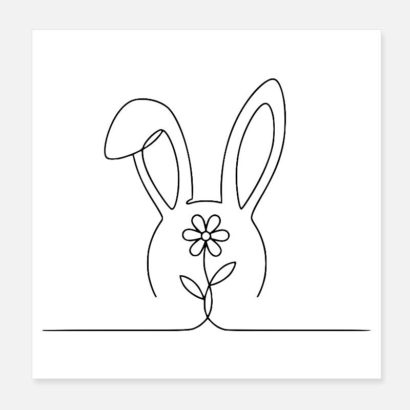 Hase Poster 20x20 cm