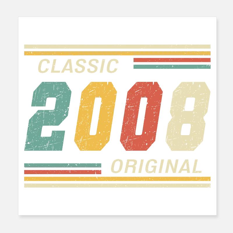 2008 - Classic original 18. Geburtstag Poster 20x20 cm
