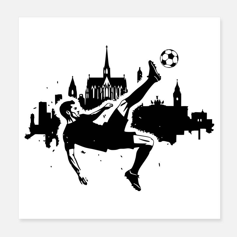 Bicyclette de football Cologne Poster 20 x 20 cm