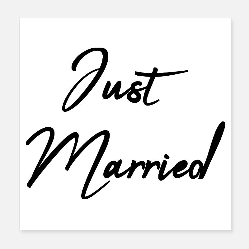 JUST MARRIED. EVJF. SAINT VALENTIN. COUPLE Poster 20 x 20 cm