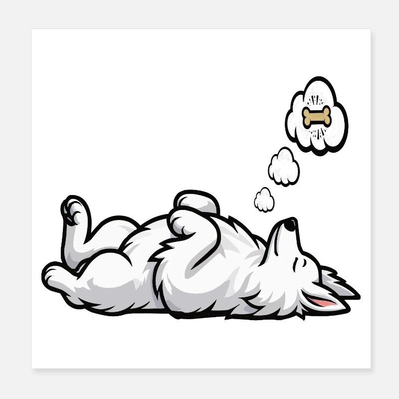 White Shepherd Shepherd Shepherd Dogs Poster 8" x 8" (20x20 cm)