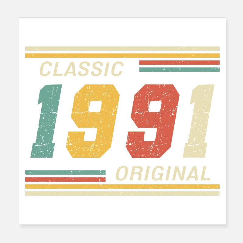 Classic 1991 original 1991 Poster 8" x 8" (20x20 cm)
