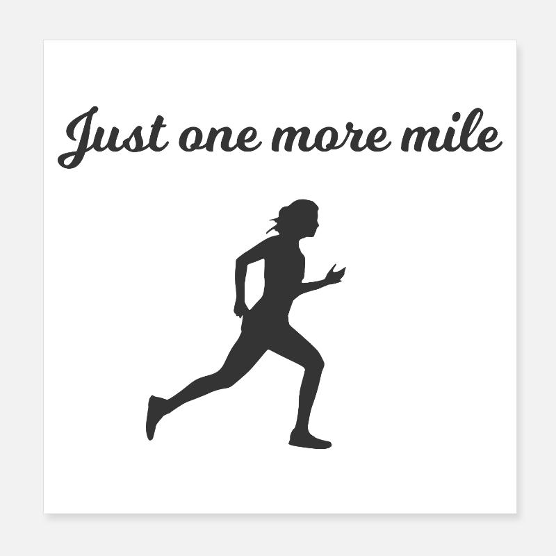 Il ne reste qu’un mile – silhouette en course Poster 20 x 20 cm