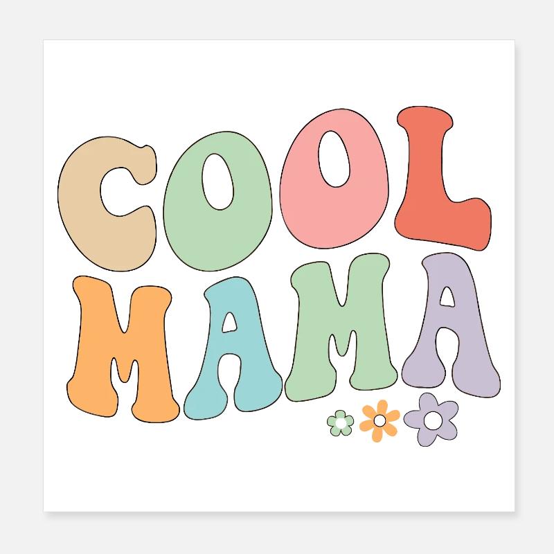 Fleurs rétro Cool Mama Poster 20 x 20 cm
