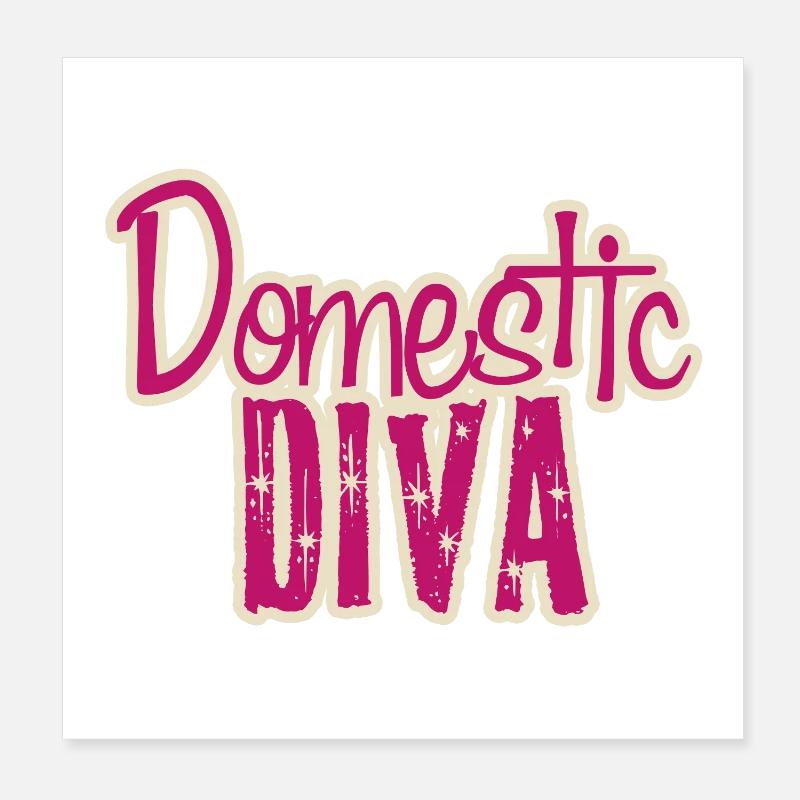 Domestic Diva Poster 8" x 8" (20x20 cm)