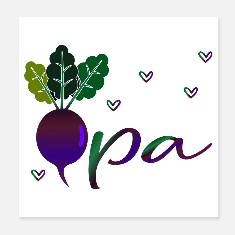 Gemüsegarten Opa Poster 20x20 cm