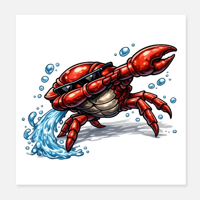 Dabbing Krebs Poster 20x20 cm