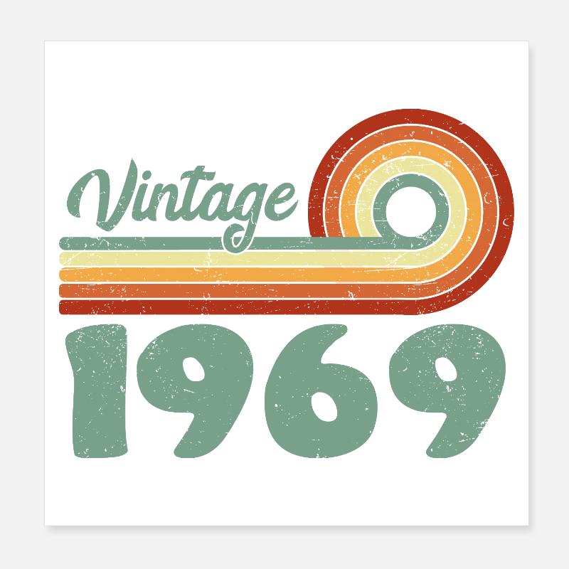 Classique 1969 Anniversaire Mémorable 1969 Rétro  Poster 20 x 20 cm