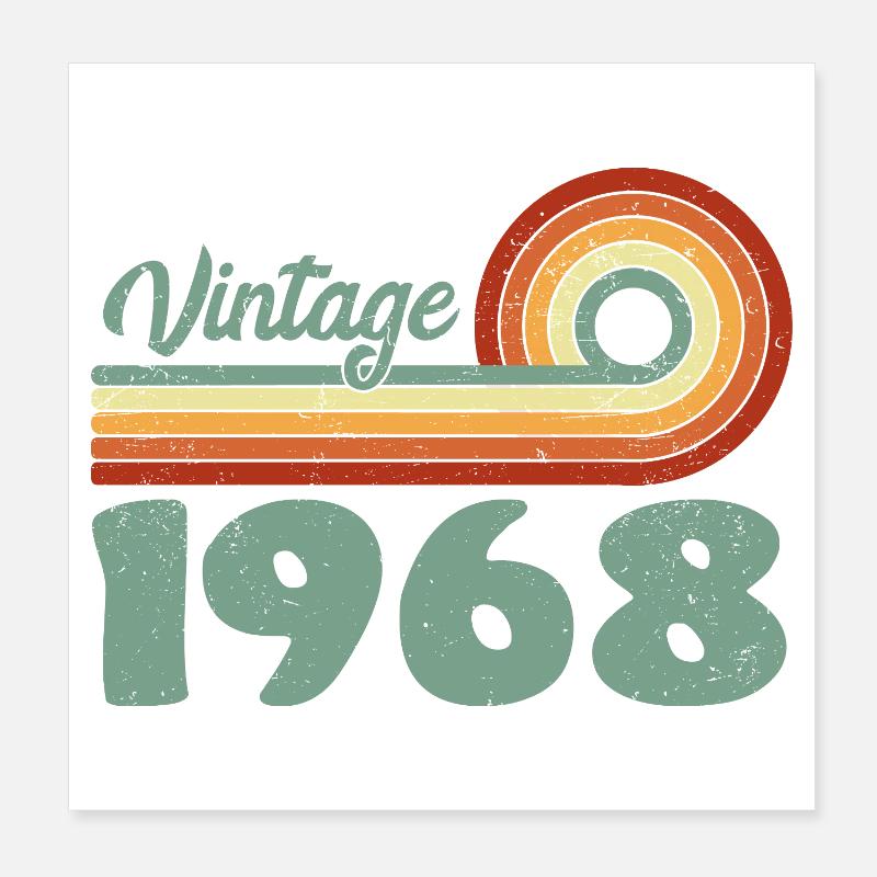 Classique 1968 Anniversaire Mémorable 1968 Rétro  Poster 20 x 20 cm