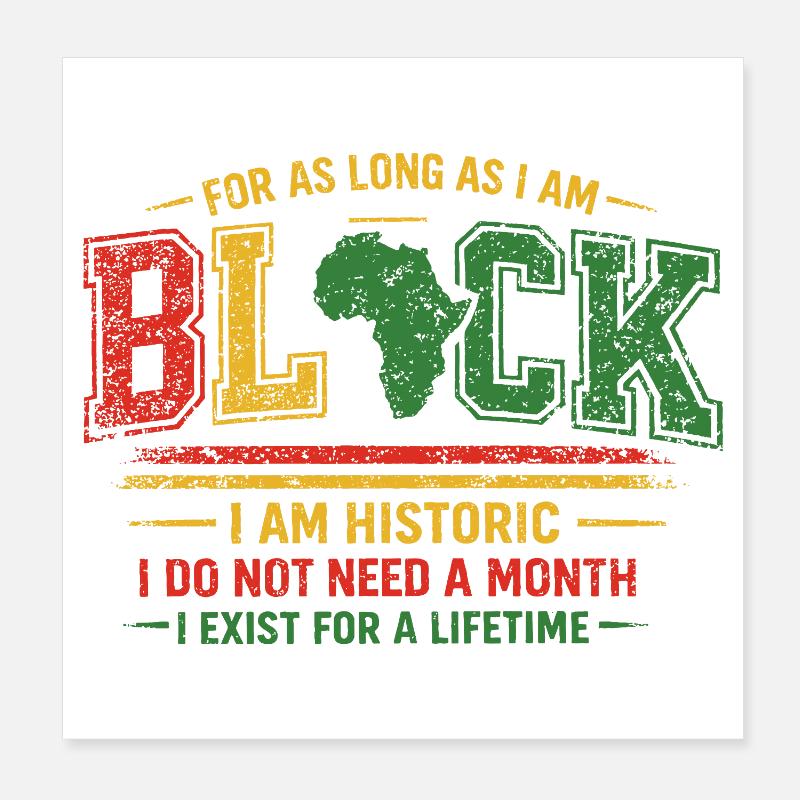 Fierté Afro Black History Month Vintage Poster 20 x 20 cm