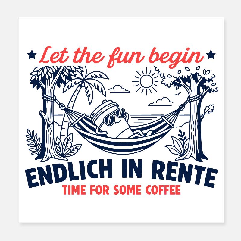 Finally retired retro coffee Poster 8" x 8" (20x20 cm)
