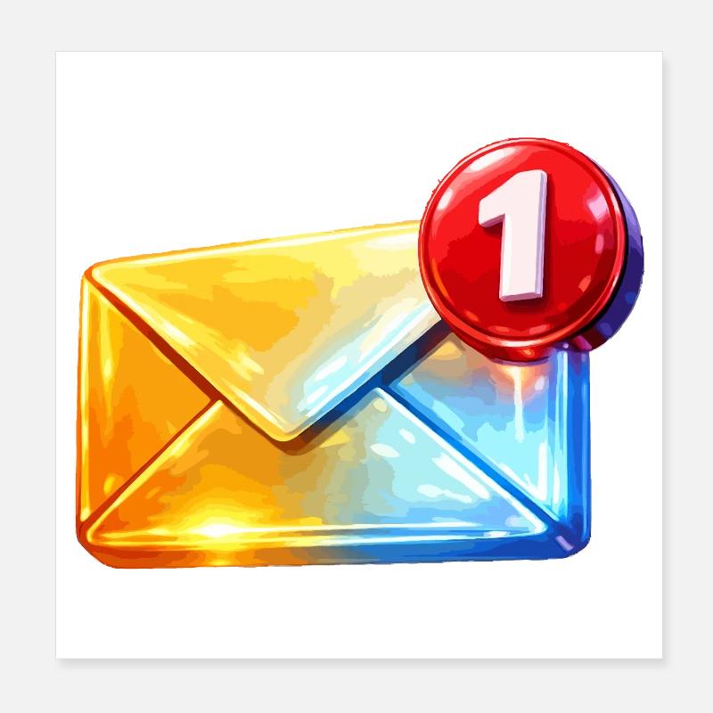 Premier email de badge Poster 20 x 20 cm