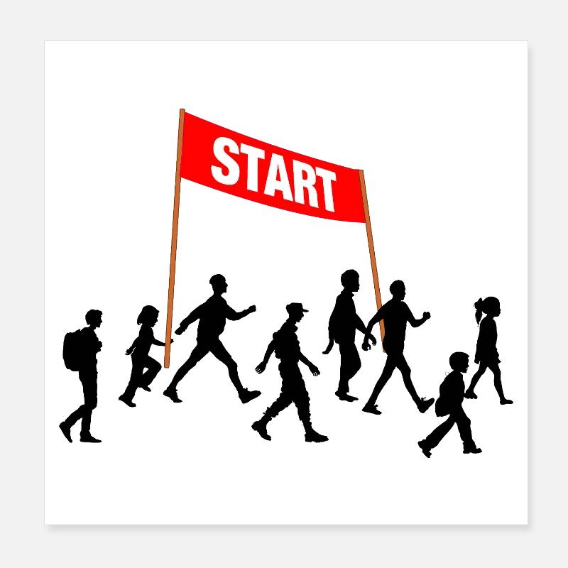 Walking Start Team Poster 8" x 8" (20x20 cm)