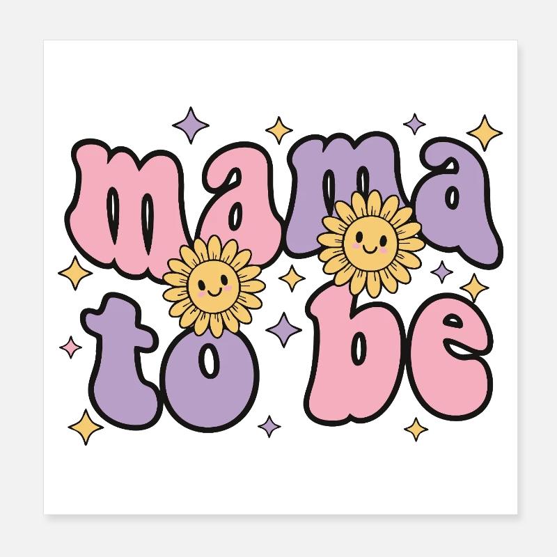 Geschlechterenthüllung: Mama wird Baby-Party-Team-Mädchen Poster 20x20 cm