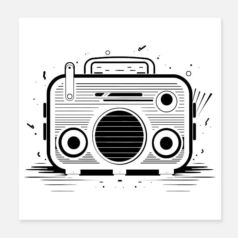 Oldtimer Radio Poster 8" x 8" (20x20 cm)