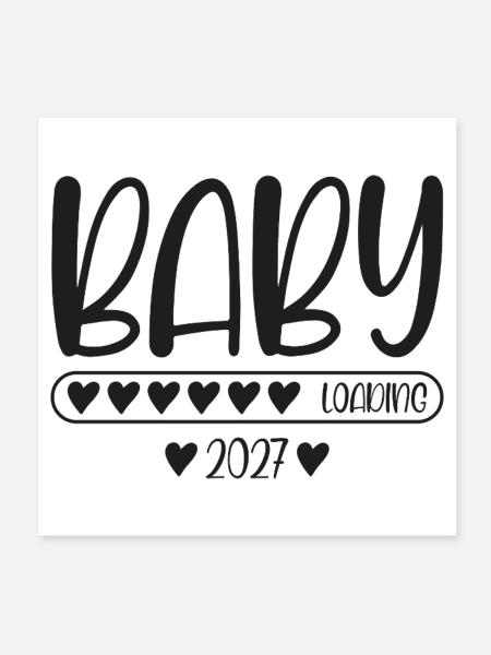 Baby 2027 Loading Schwangerschaft verkünden  - Poster 20x20 cm - Weiß - Vorne