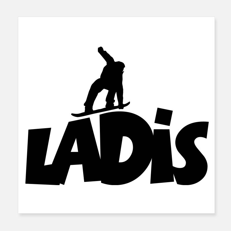 Ladis Snowboard Poster 8" x 8" (20x20 cm)