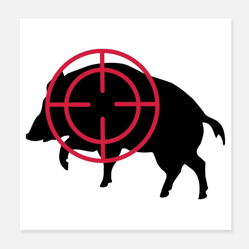 sanglier Poster 20 x 20 cm