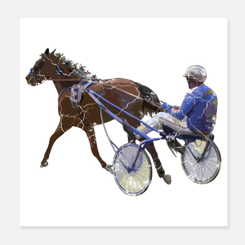 Cadeau de course de chevaux de course au trot Poster 20 x 20 cm