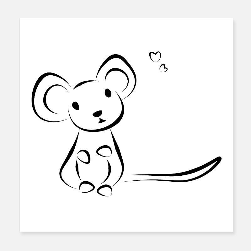 Maus Haustier - Doeslief Poster 20x20 cm
