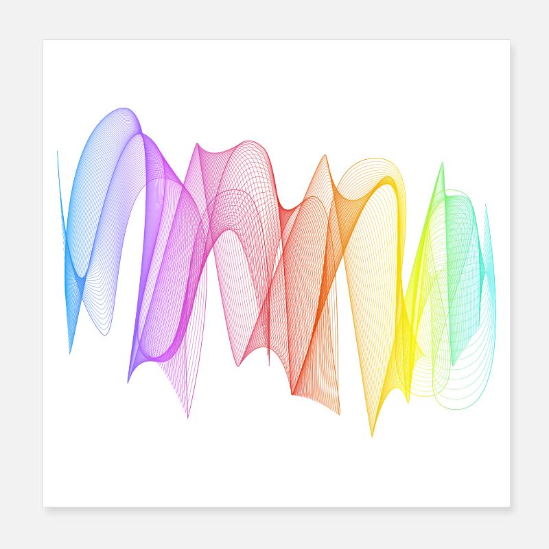 Abstract Lines Design 07 - Poster 8" x 8" (20x20 cm) - white