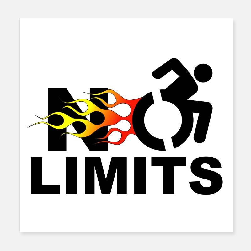 No limits for this wheelchair user # Poster 8" x 8" (20x20 cm)