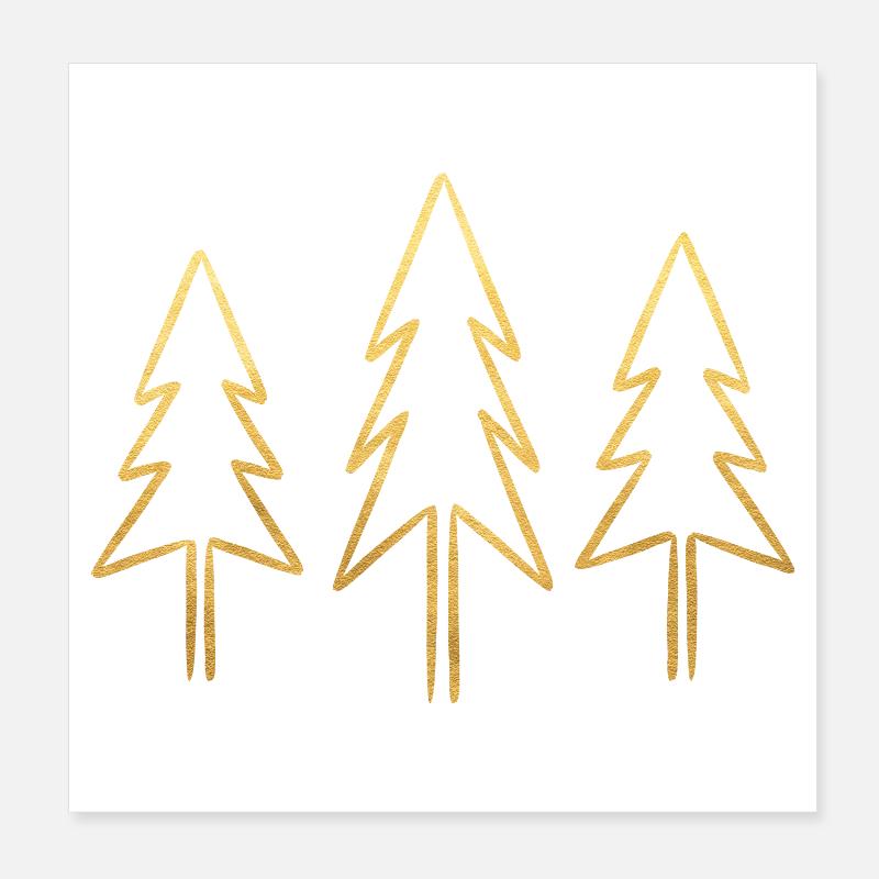Sapin Or Optique Noël Poster 20 x 20 cm