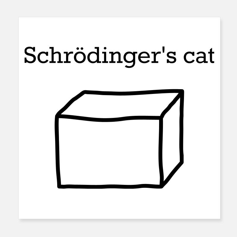 Schrödinger's Cat – Funny Quantum Physics Nerd Poster 8" x 8" (20x20 cm)