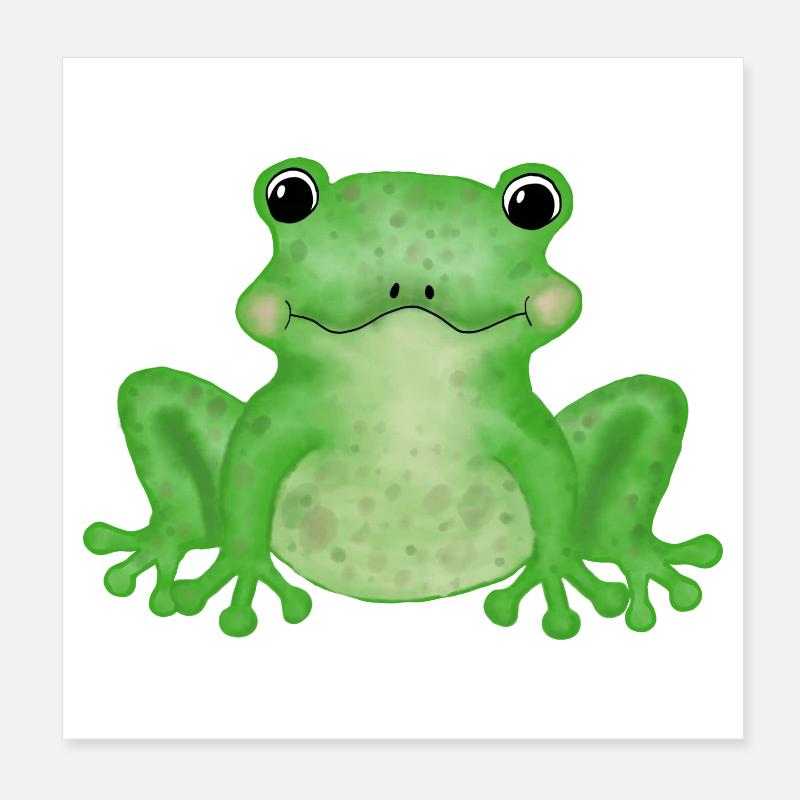 Frog - Poster 8" x 8" (20x20 cm) - white