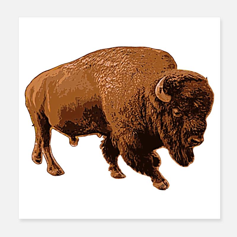 bison Poster 8" x 8" (20x20 cm)