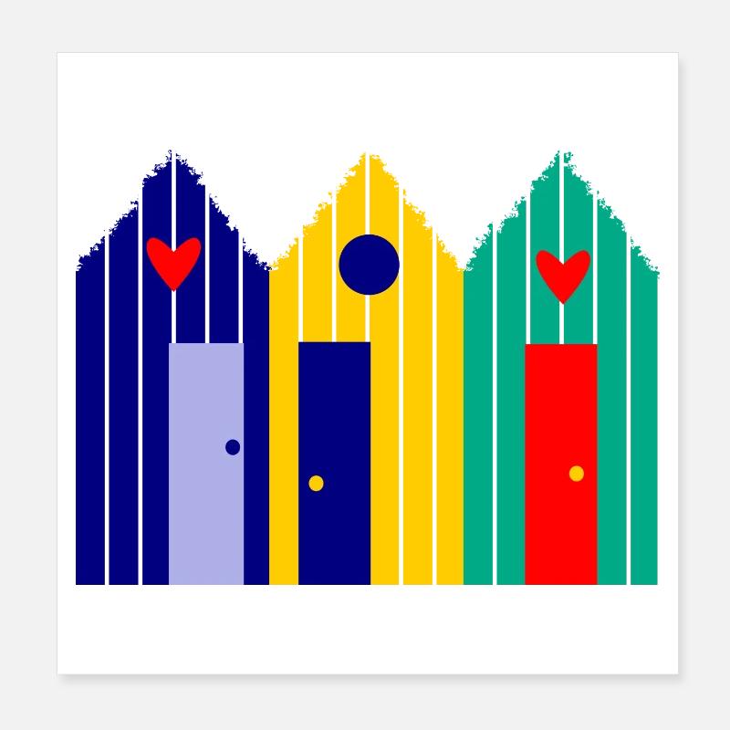 VACANCES. VIVE LES VACANCES. VACANCES. PLAGE. MER Poster 20 x 20 cm