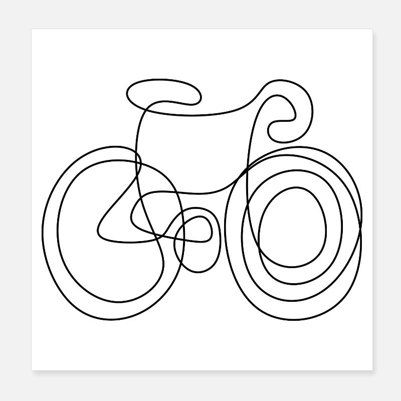RENNRAD - Poster 20x20 cm - Weiß