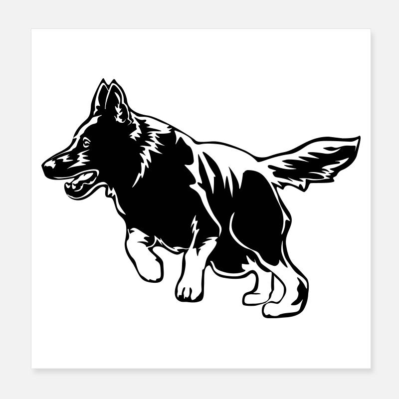 Deutscher Schäferhund Poster 20x20 cm