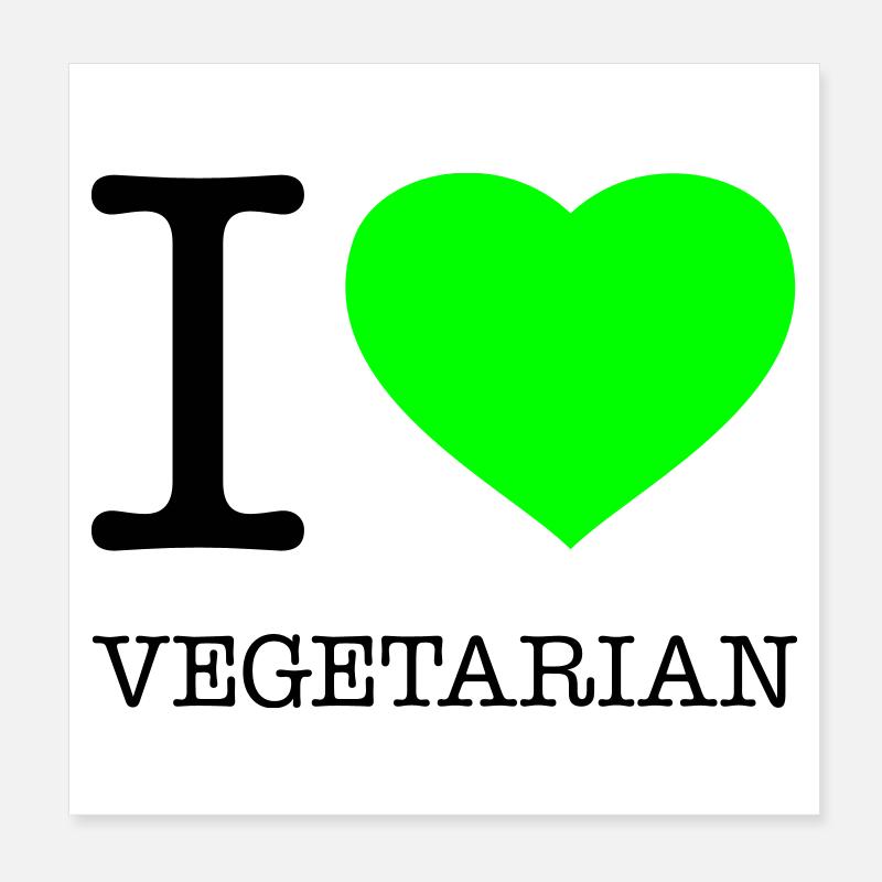 J’AIME VÉGÉTARIEN Vegetarisch Vegetarier Poster 20 x 20 cm