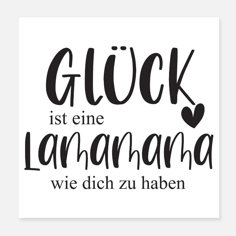 Lama Lamapapa Haustier Lamaliebe Geschenk Poster 20x20 cm