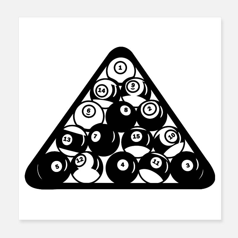 Triangle de billard Poster 20 x 20 cm