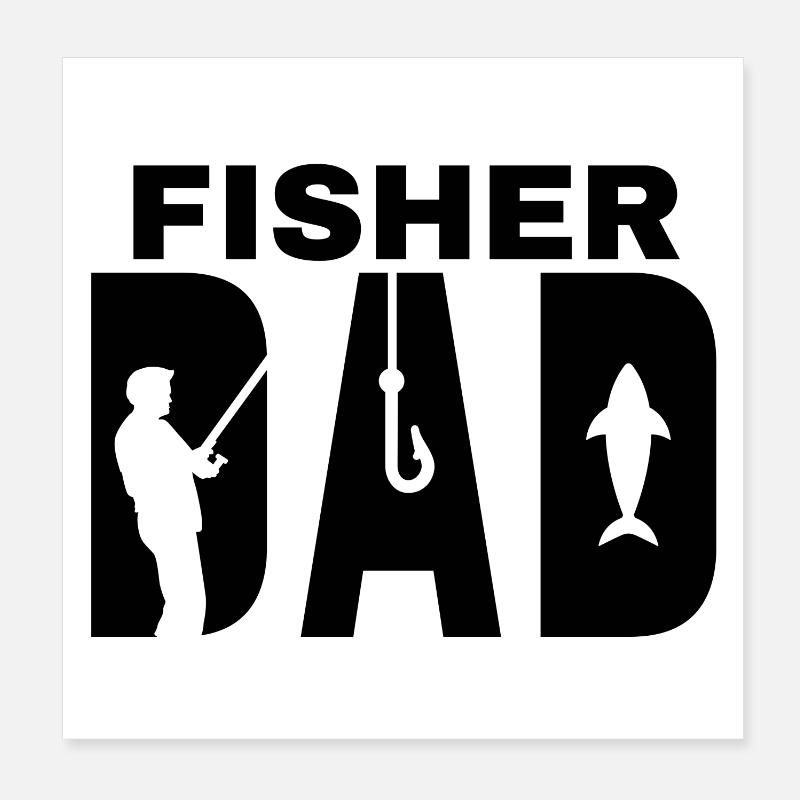 pêche, pêcheur, fan de pêche Poster 20 x 20 cm