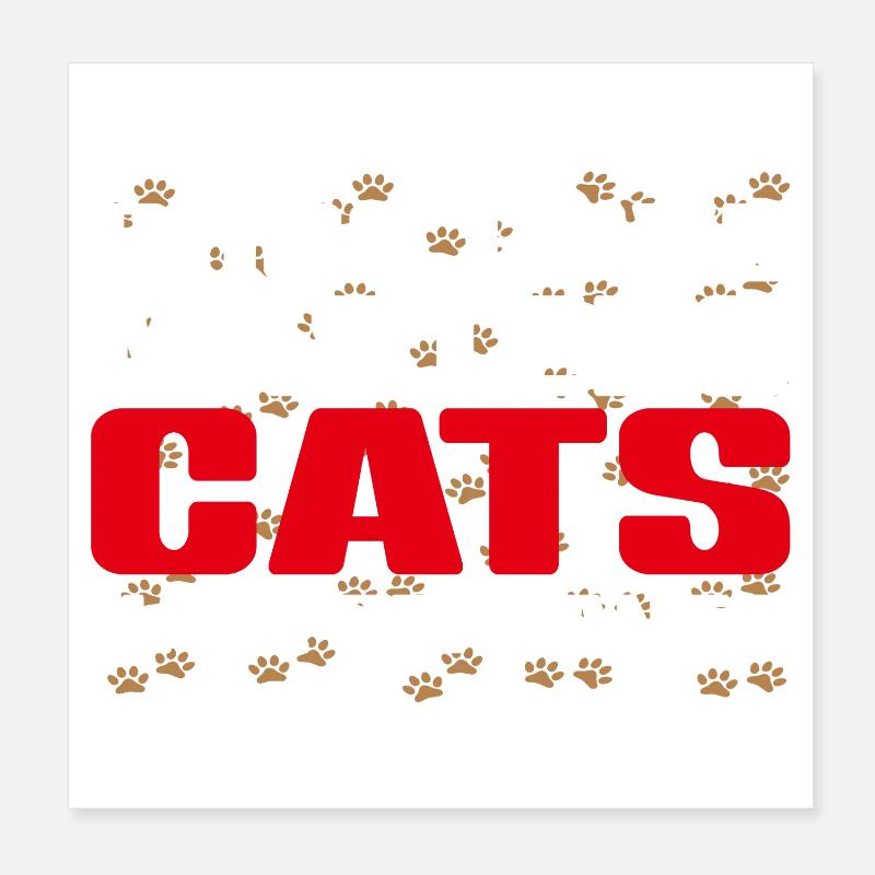 Chiens maîtres, chats serviteurs Poster 20 x 20 cm