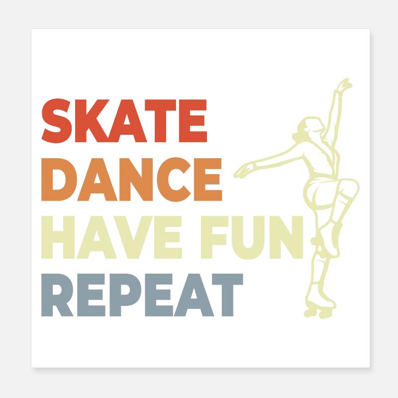 Roller Skate Lovers Poster 8" x 8" (20x20 cm)