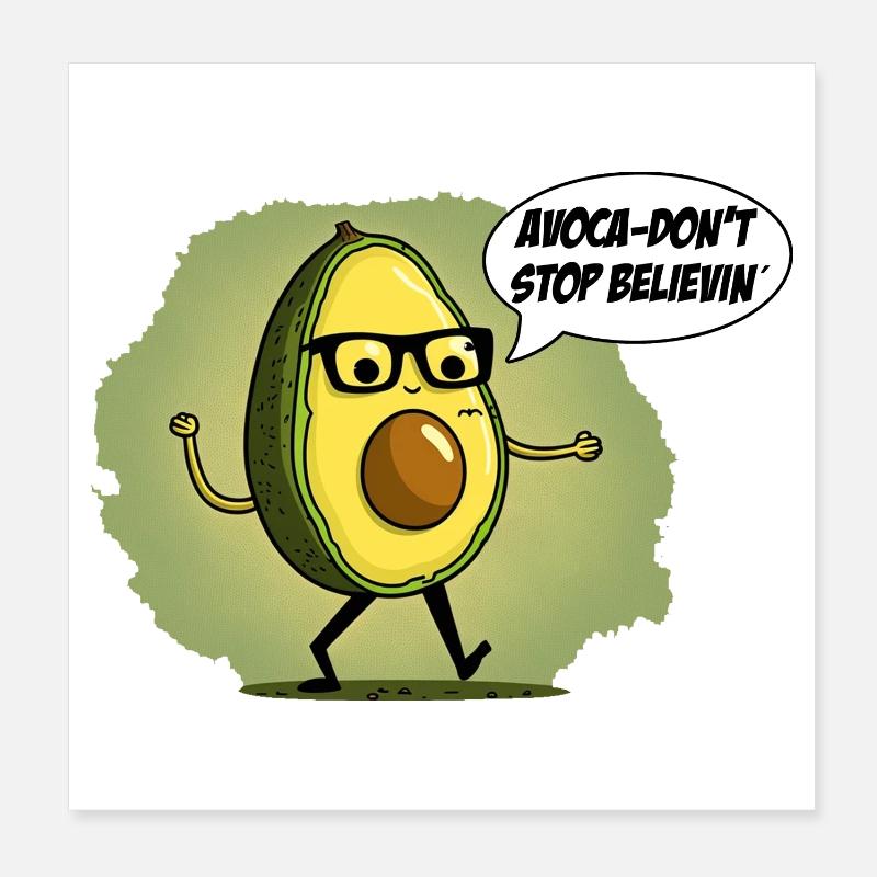 N’arrêtez pas de croire Nerd Avocado Poster 20 x 20 cm