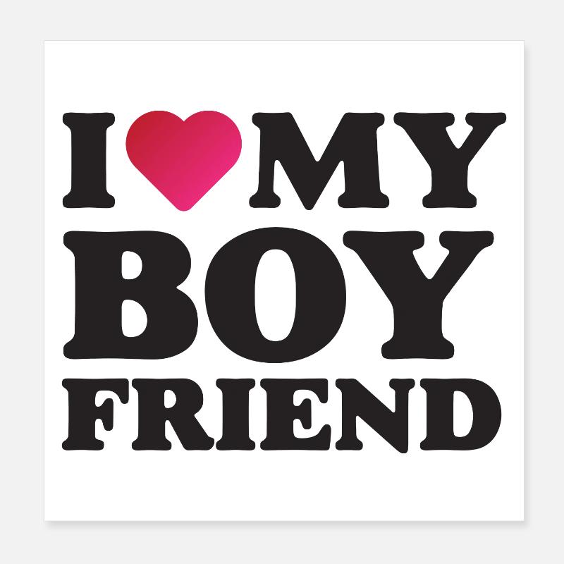 J’aime mon petit ami Poster 20 x 20 cm