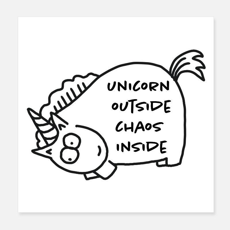unicornoutsidechaosinside Poster 20x20 cm